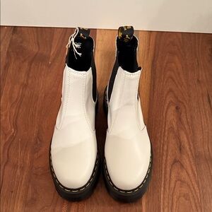 dr martens White and Black Ankle Boots